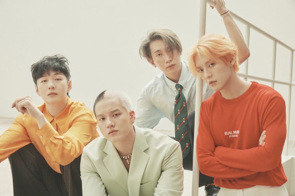 BTOB's Changsub, Peniel, Eunkwang, Minhyuk for their special album 4U: OUTSIDE Awake jacket photoshoot