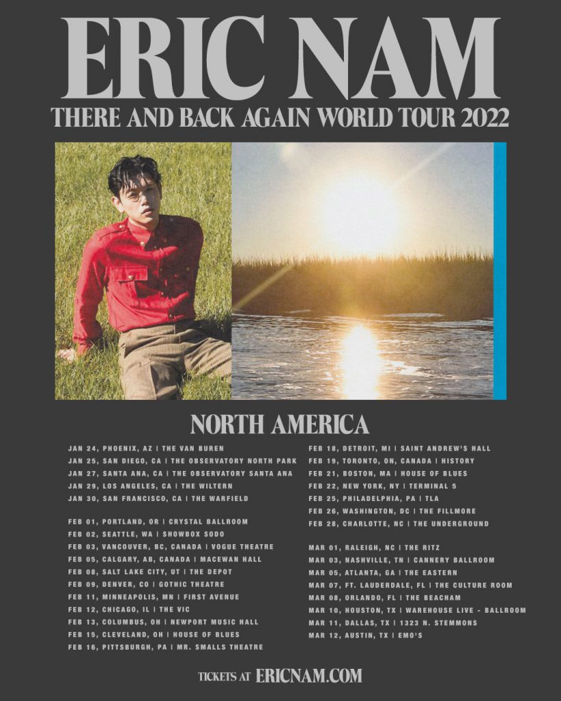 Eric Nam ' There and Back Again' North American Tour poster