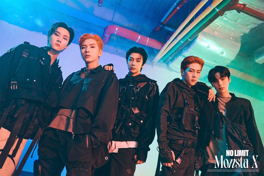 Photo of K-Pop idol group MONSTA X for their concept photo shoot for mini-album NO LIMIT.