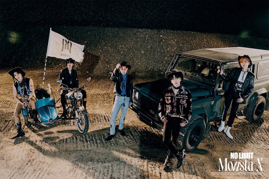 Photo of K-Pop idol group MONSTA X for their concept photo shoot for mini-album NO LIMIT.