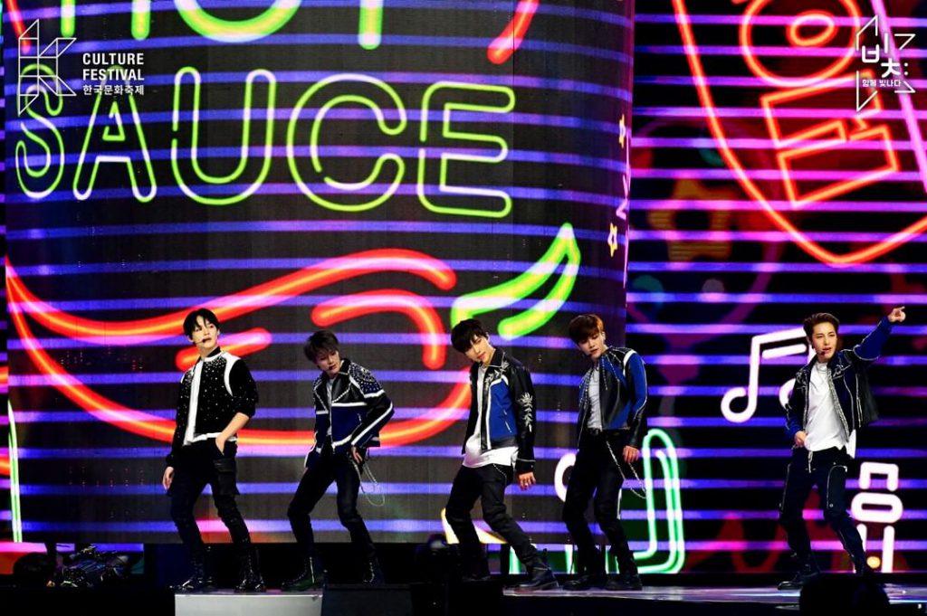 K-Pop Boy Group NCT DREAM performing at KINTEX Expo in Seoul, South Korea