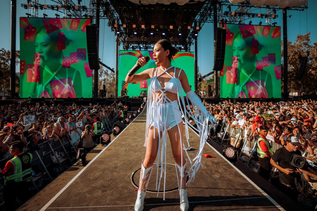 Head in the Clouds Festival 2022 at The Rose Bowl featuring Korean artists Hojean, Dabin, Chung Ha, Jay Park, BIBI, EAJ, and Jackson Wang - BIBI's performance