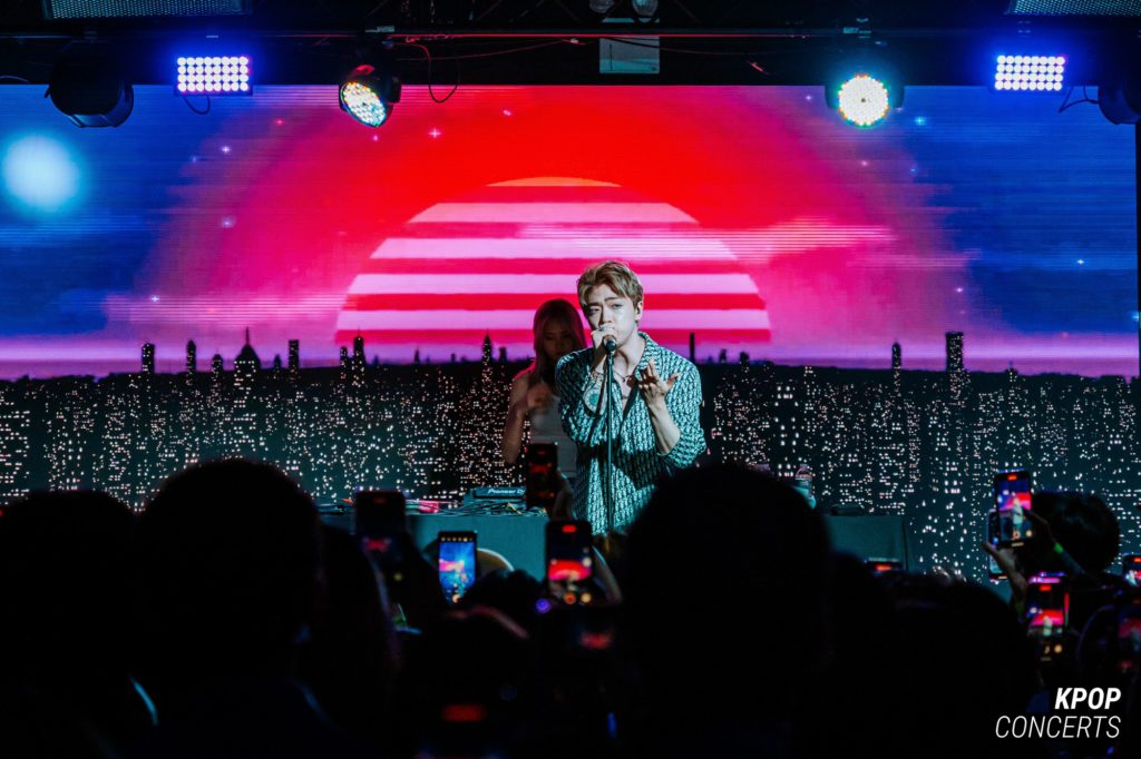 Singer-songwriter JUNNY performing at the Brooklyn Monarch in New York for his The "blanc" Tour